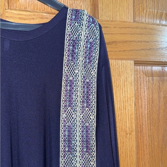 Women’s Plus Size 3pc Abaya Thobe Kaftan Purple Embroidery Dress Sz 6 US 22W 3X - Picture 14 of 16